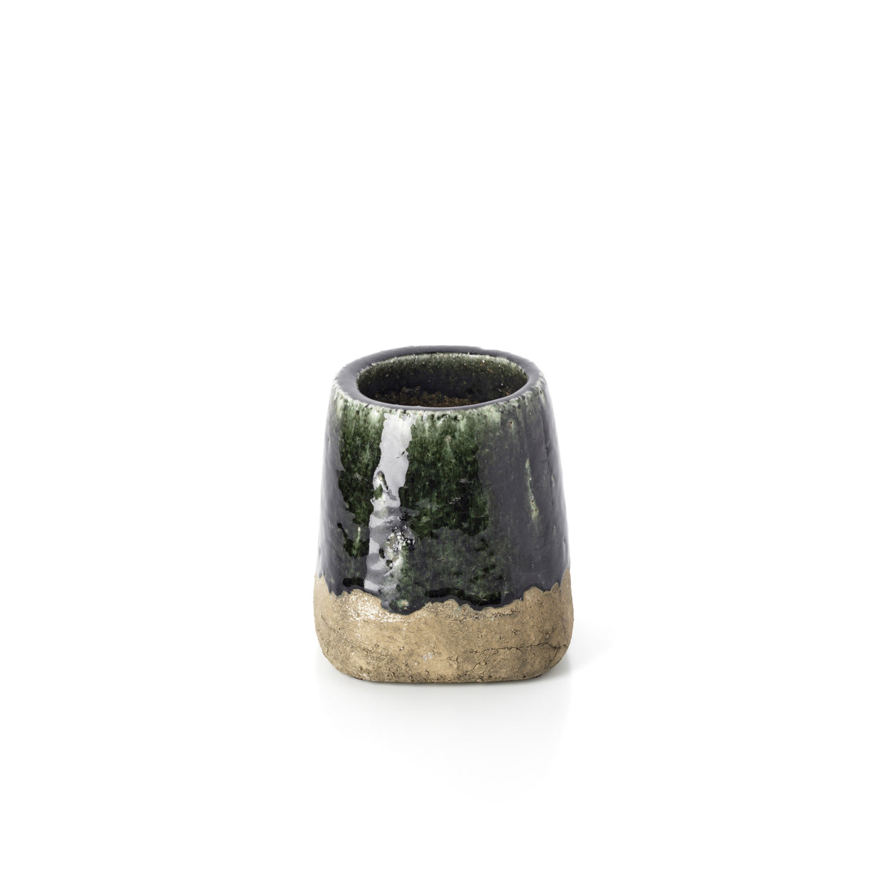 The Moss conische plantenpot - betongroen - S