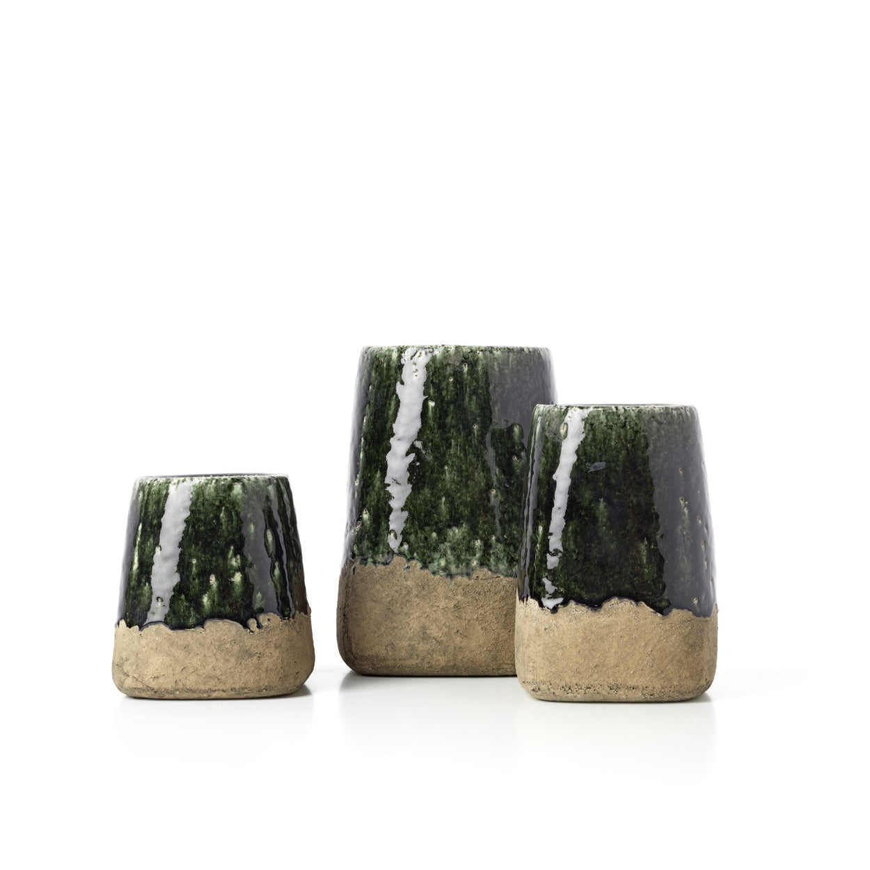 The Moss conische plantenpot - betongroen - S