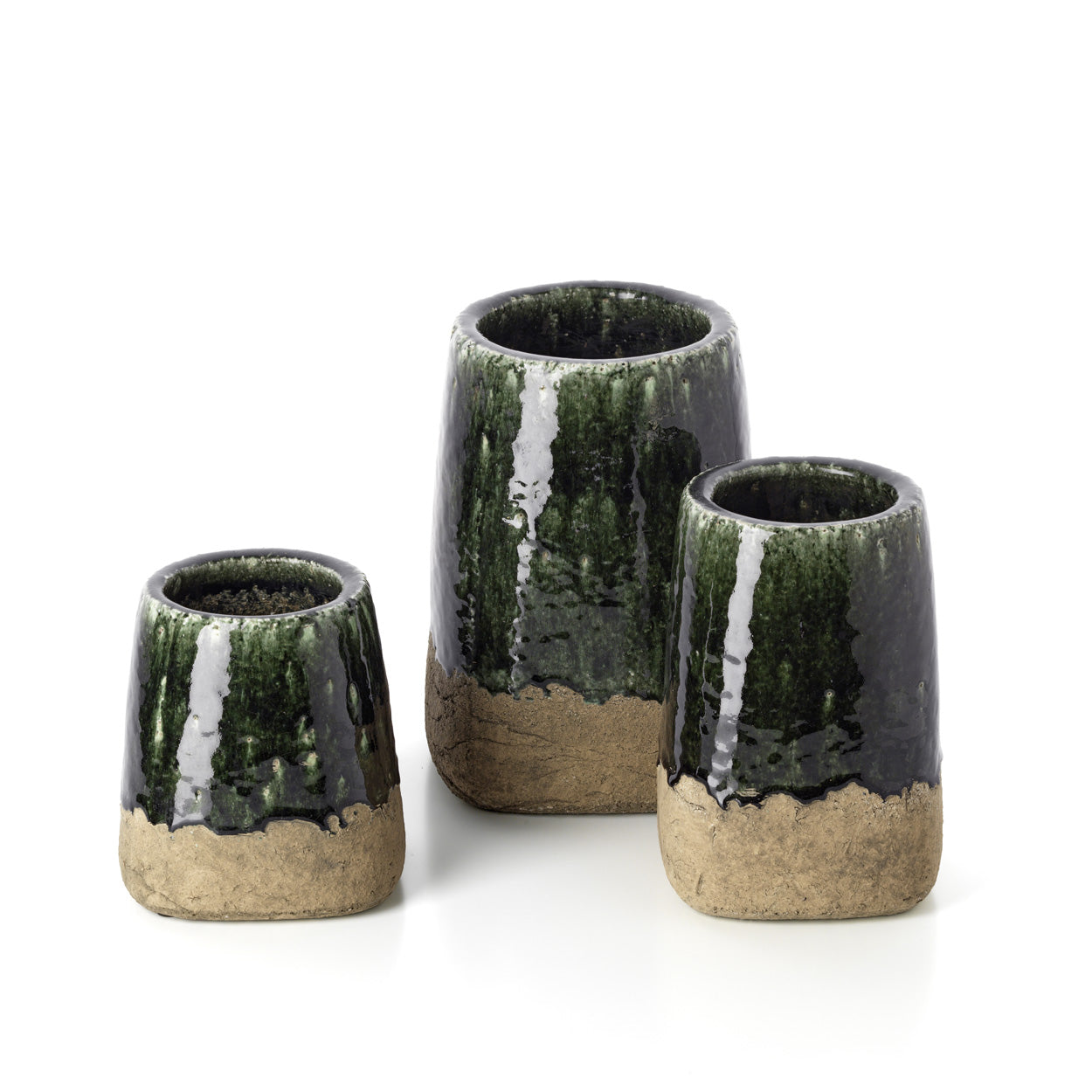 The Moss conische plantenpot - betongroen - S