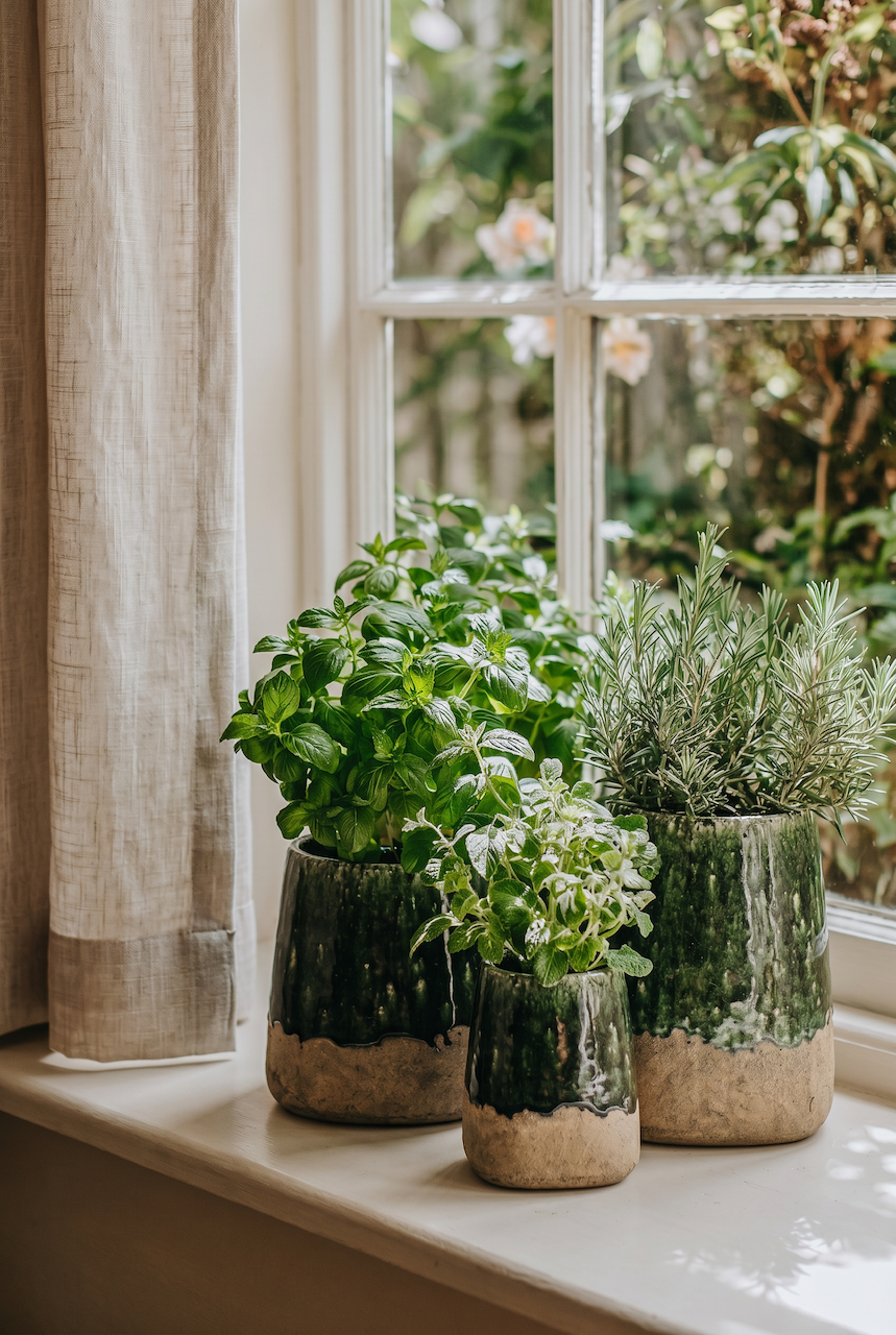 The Moss conische plantenpot - betongroen - S