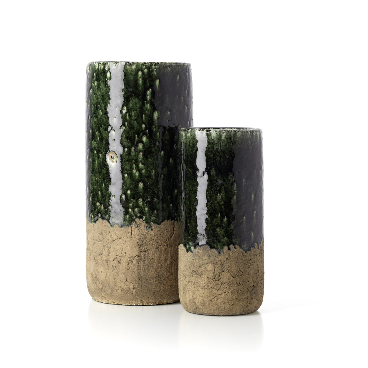 De Moss Cilindervaas - Betongroen - L