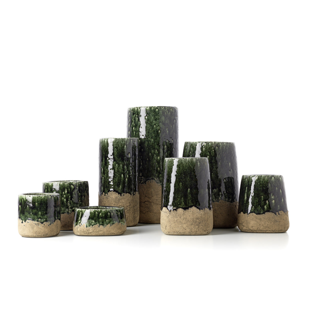De Moss Cilindervaas - Betongroen - L