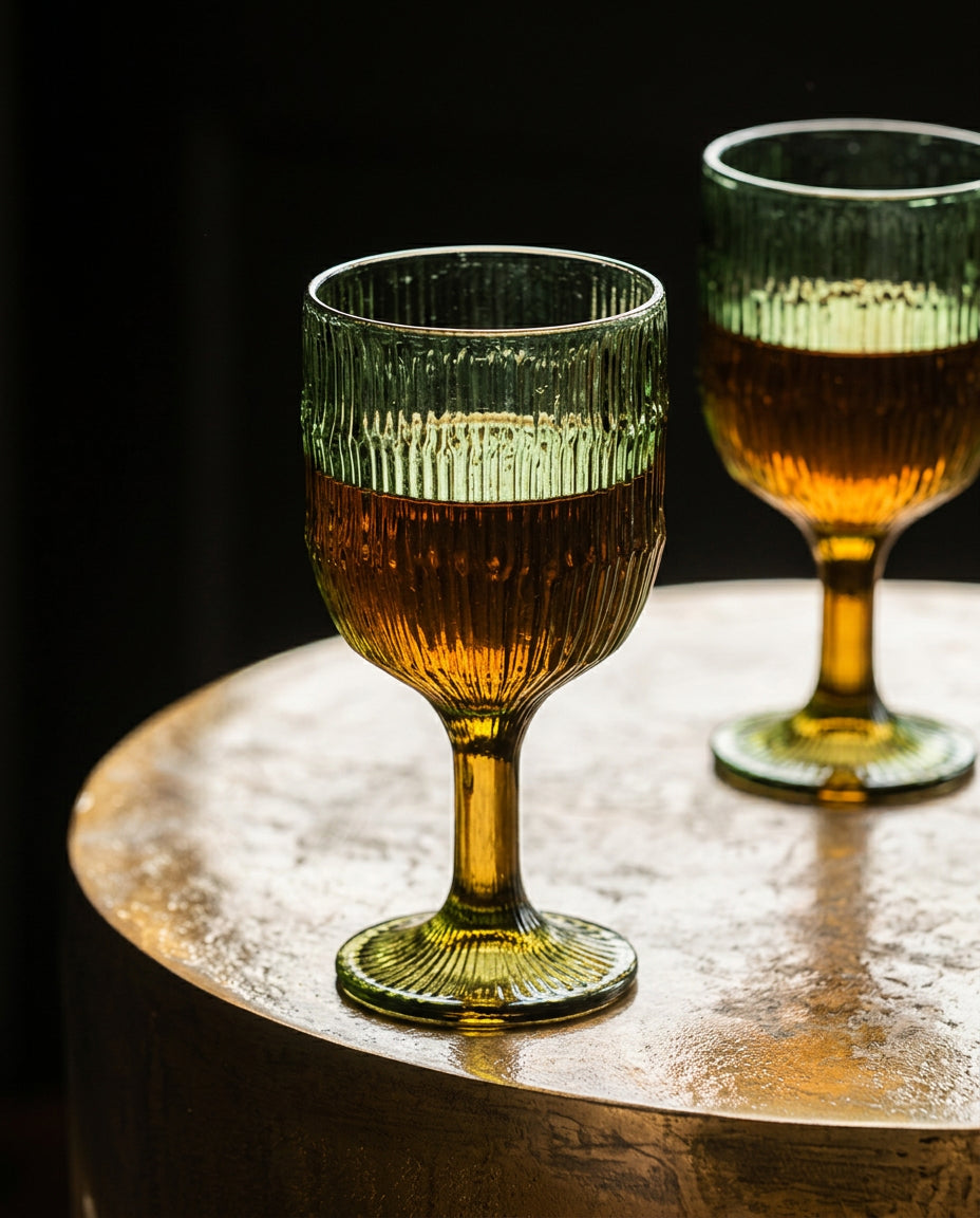Het Mosrimpel-wijnglas - groen
