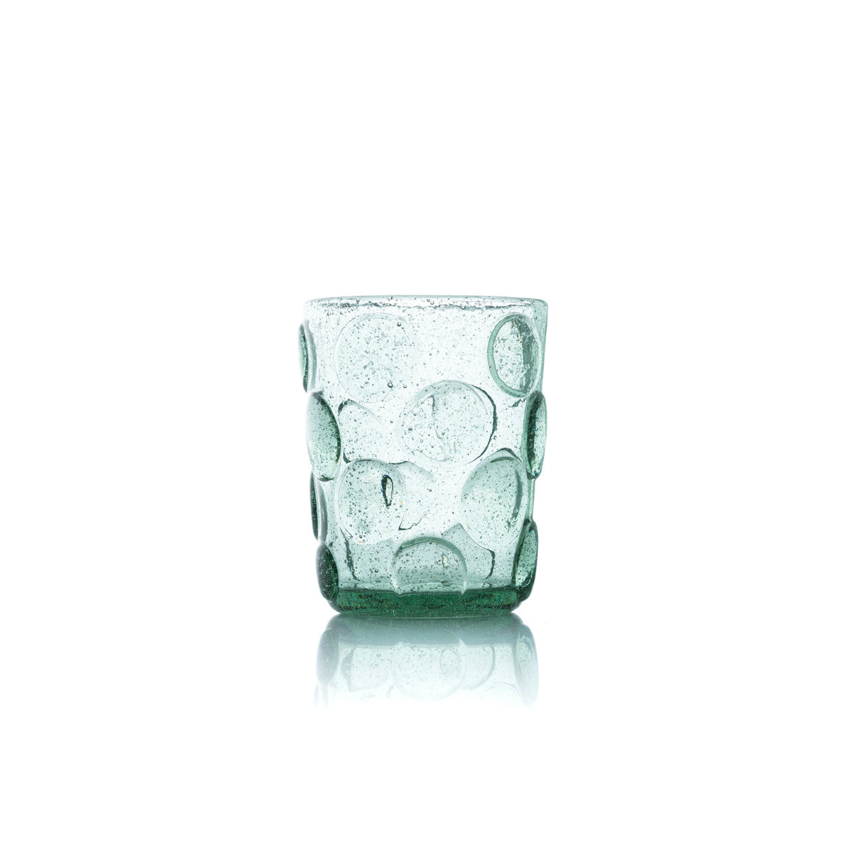 Waterglas met gematteerde stippen - Aqua