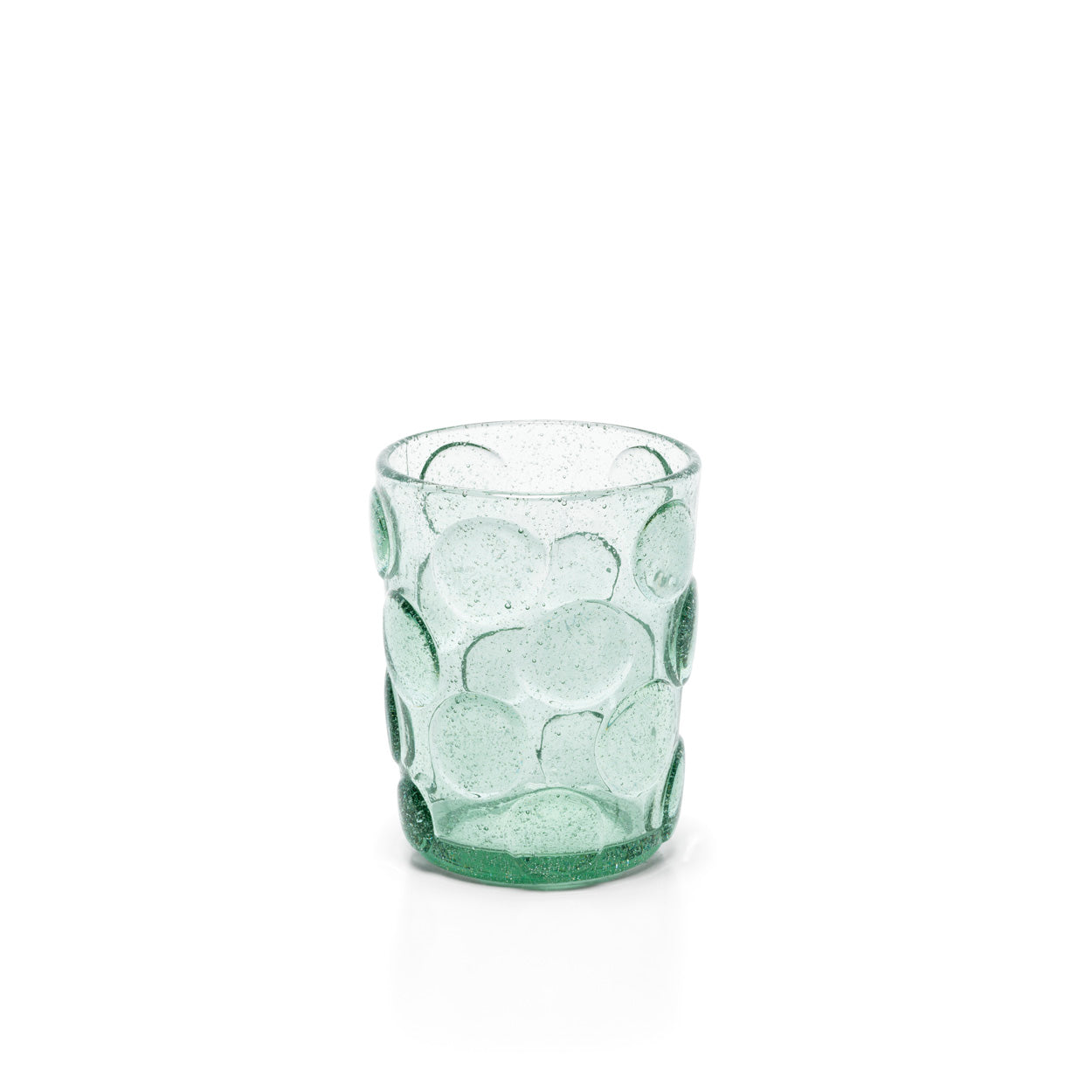Waterglas met gematteerde stippen - Aqua