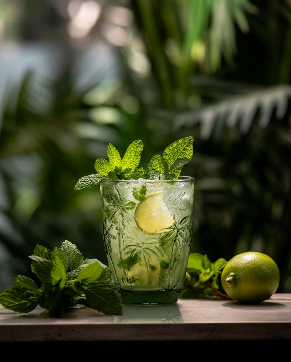 De Palm Breeze waterglas - groen