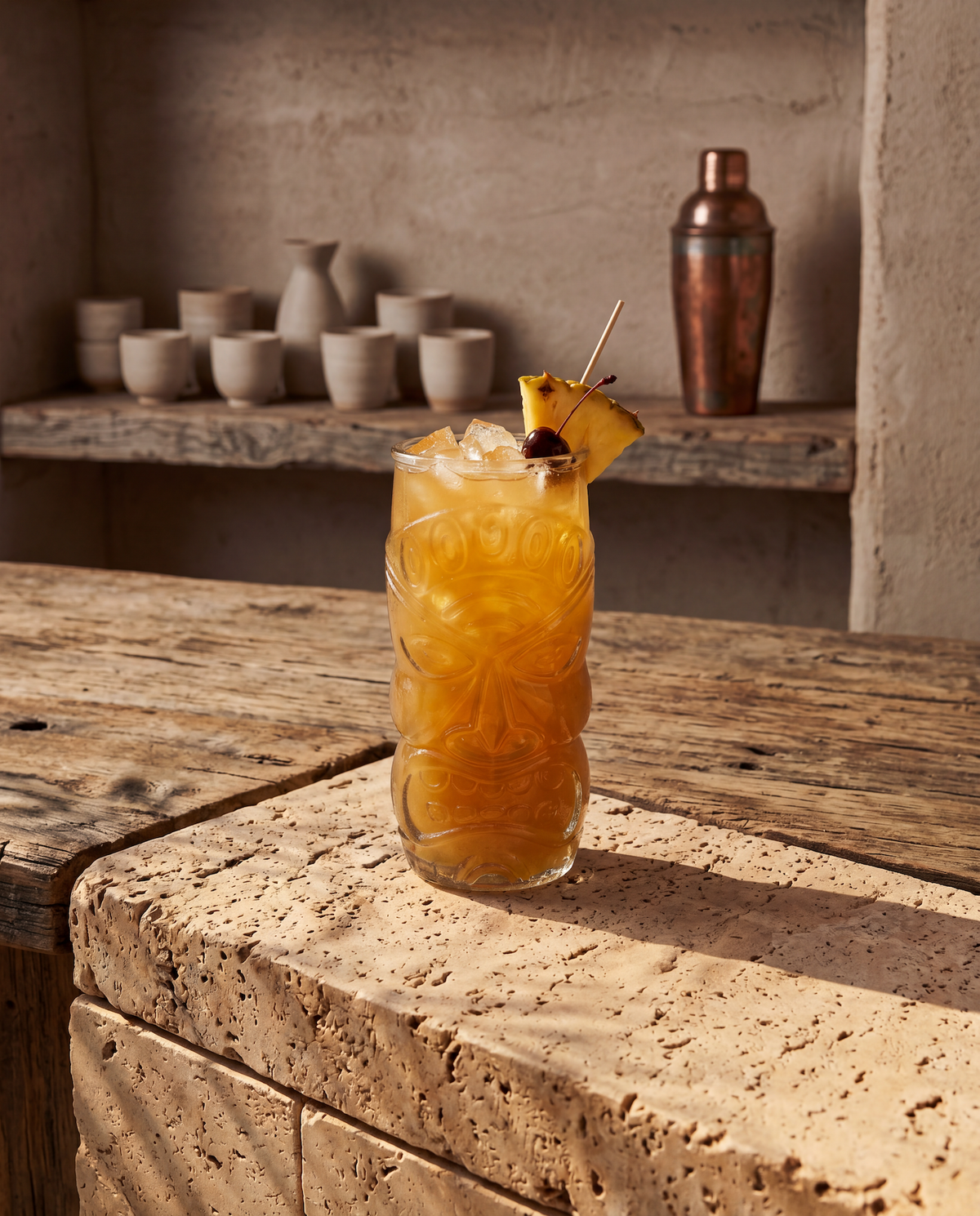 De Tiki Glas - Blauw
