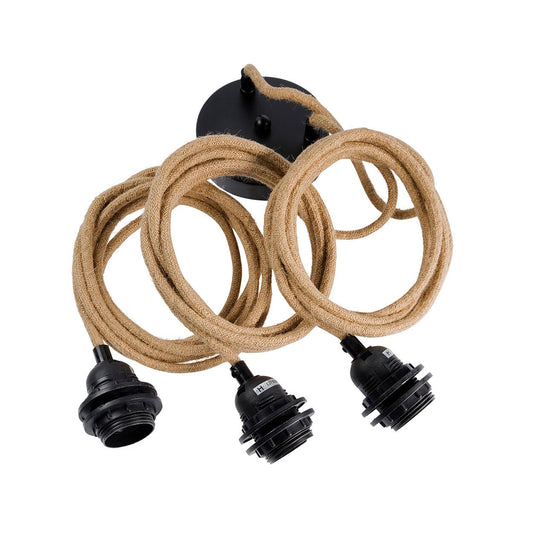 Plafonnier - Naturel/Noir - 3 luminaires