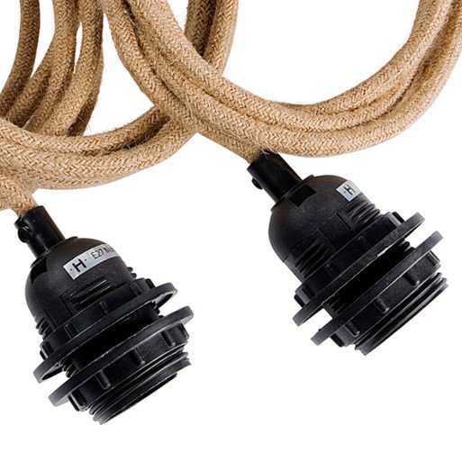 Fitting Lamps Ceiling - Natural/Black - 3 Fittings