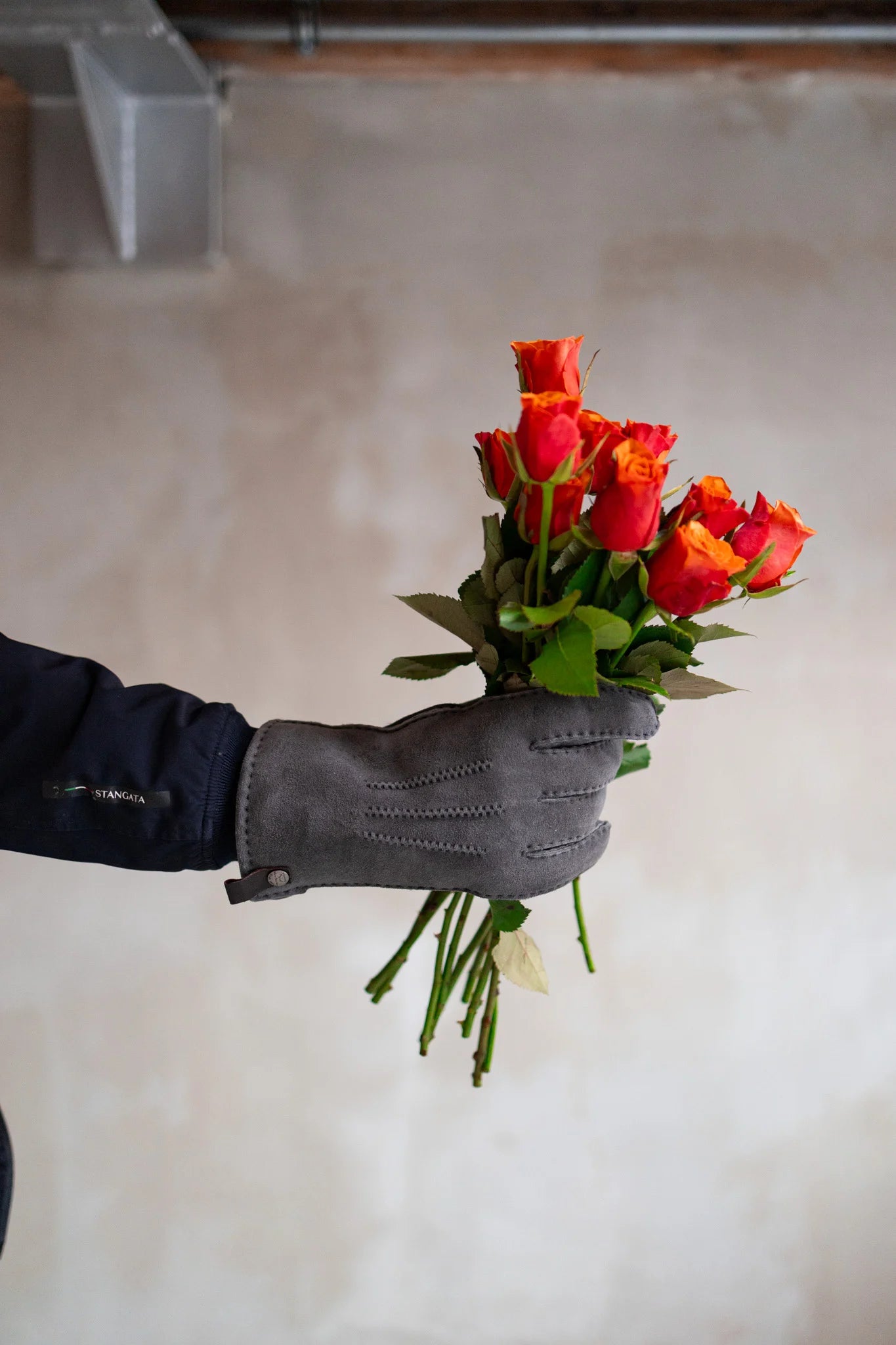 Lamsleren herenhandschoen - Grijs - Maat XXL