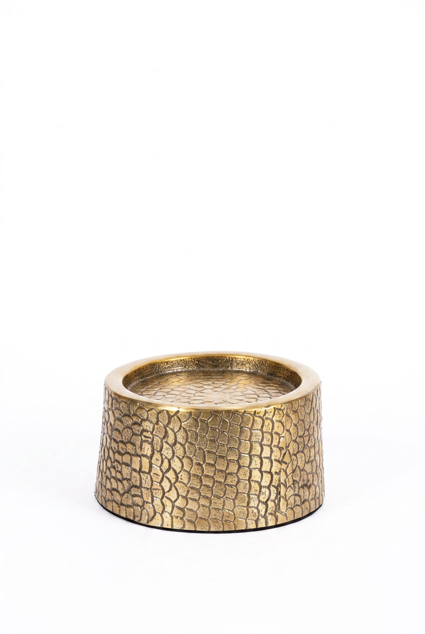 De Croco Kaarsenhouder met Glas - Messing - M
