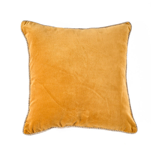 Crushed velvet kussenhoes - mosterd - 50x50 cm