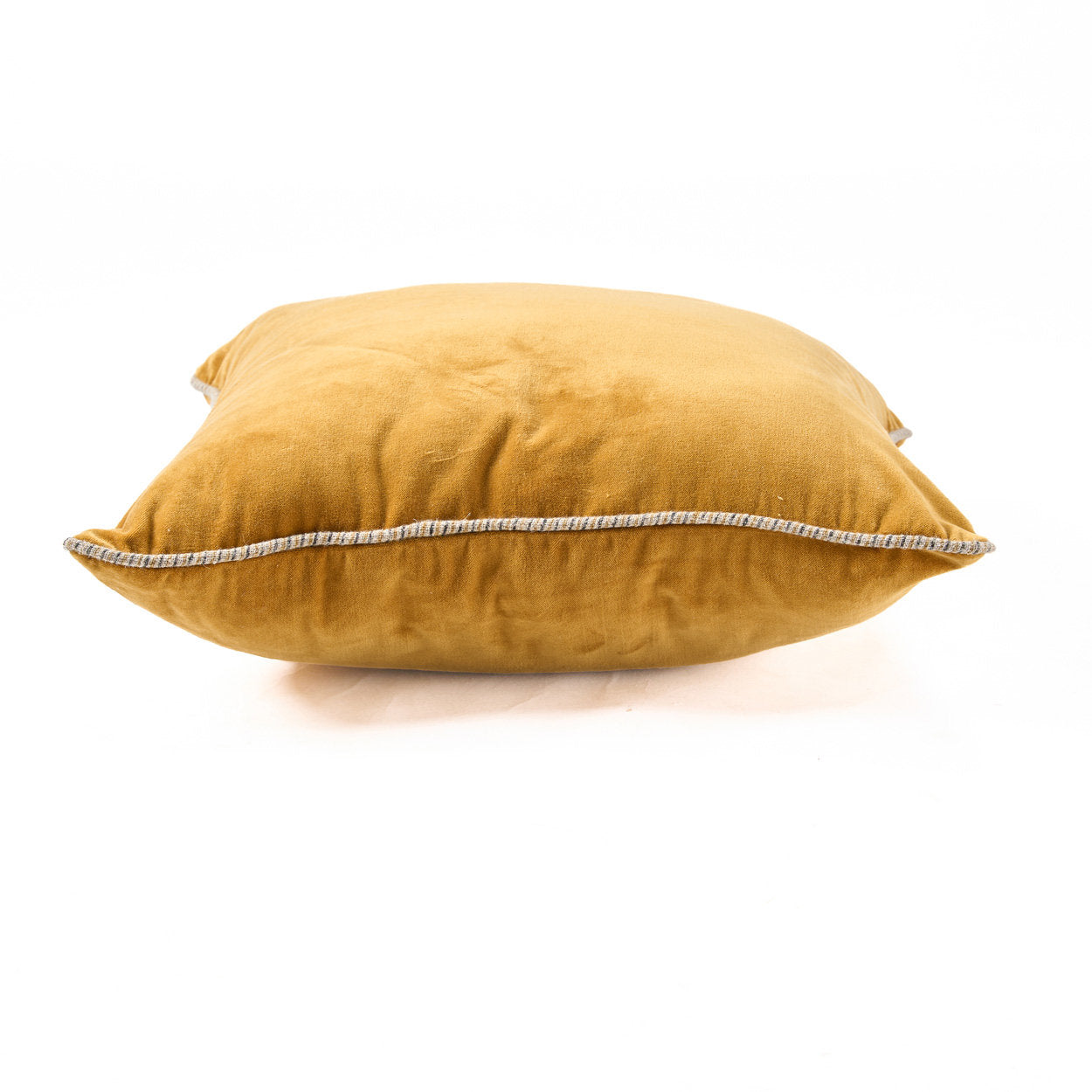 Crushed velvet kussenhoes - mosterd - 50x50 cm