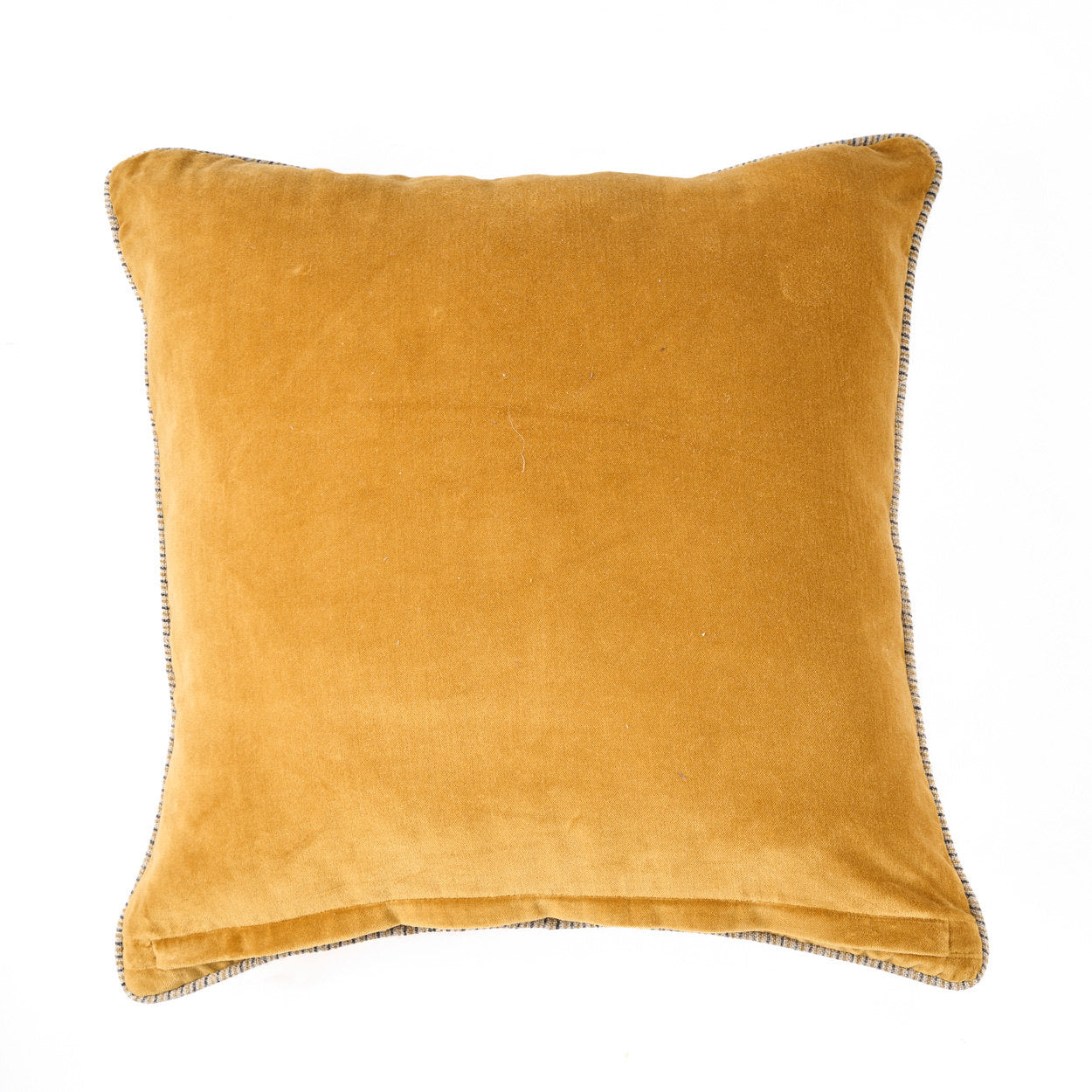 Crushed velvet kussenhoes - mosterd - 50x50 cm