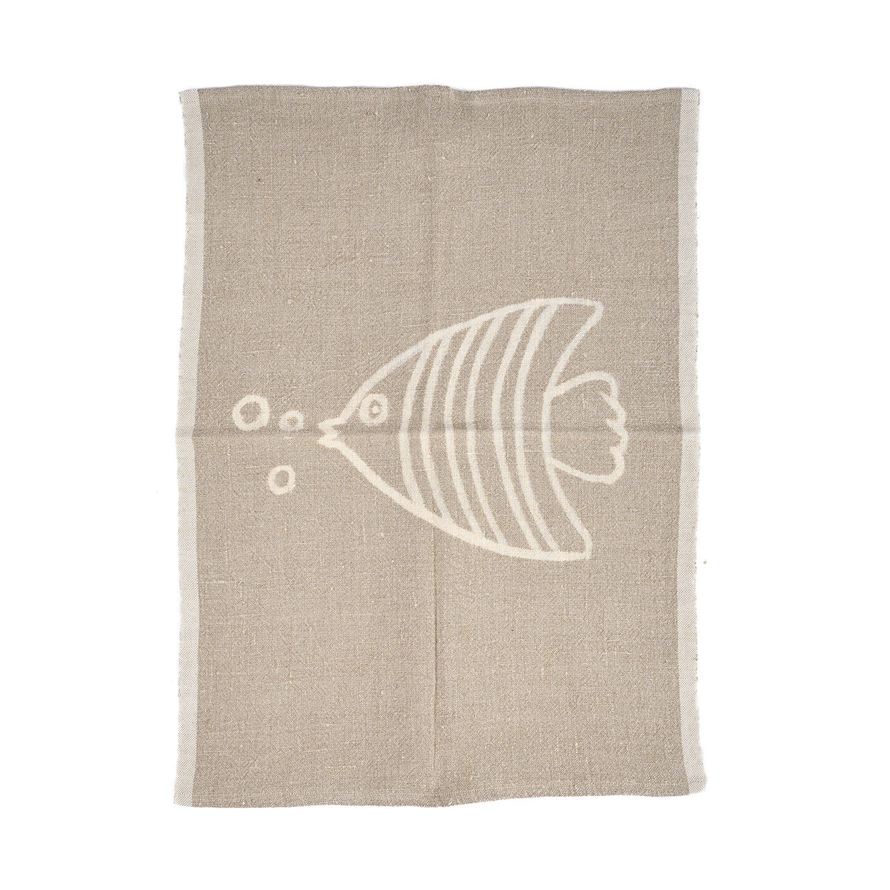Linnen Fish Keukendoek - Natuurlijk Wit - 50x70