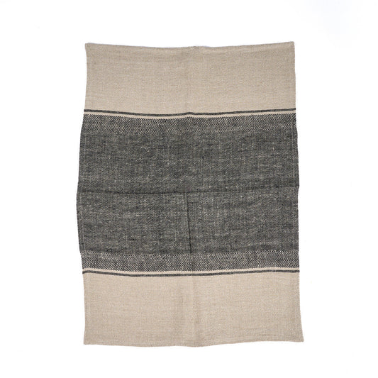 Linnen Moody Keukendoek - Natuurlijk Zwart - 50x70