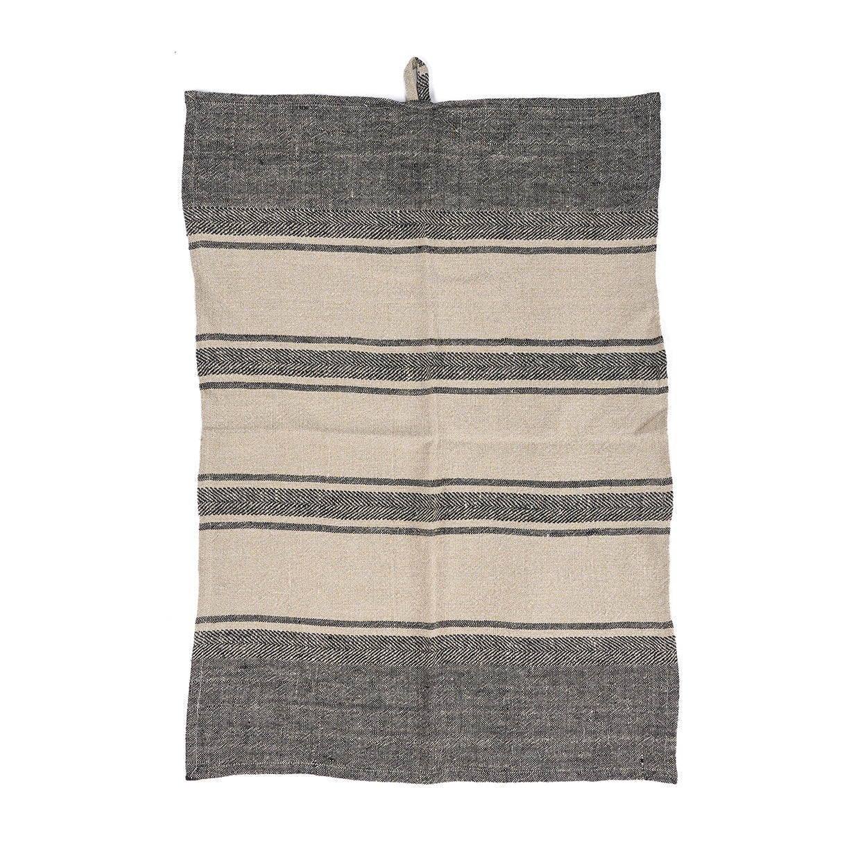 Linnen Smudge Keukendoek - Natuurlijk Zwart - 50x70