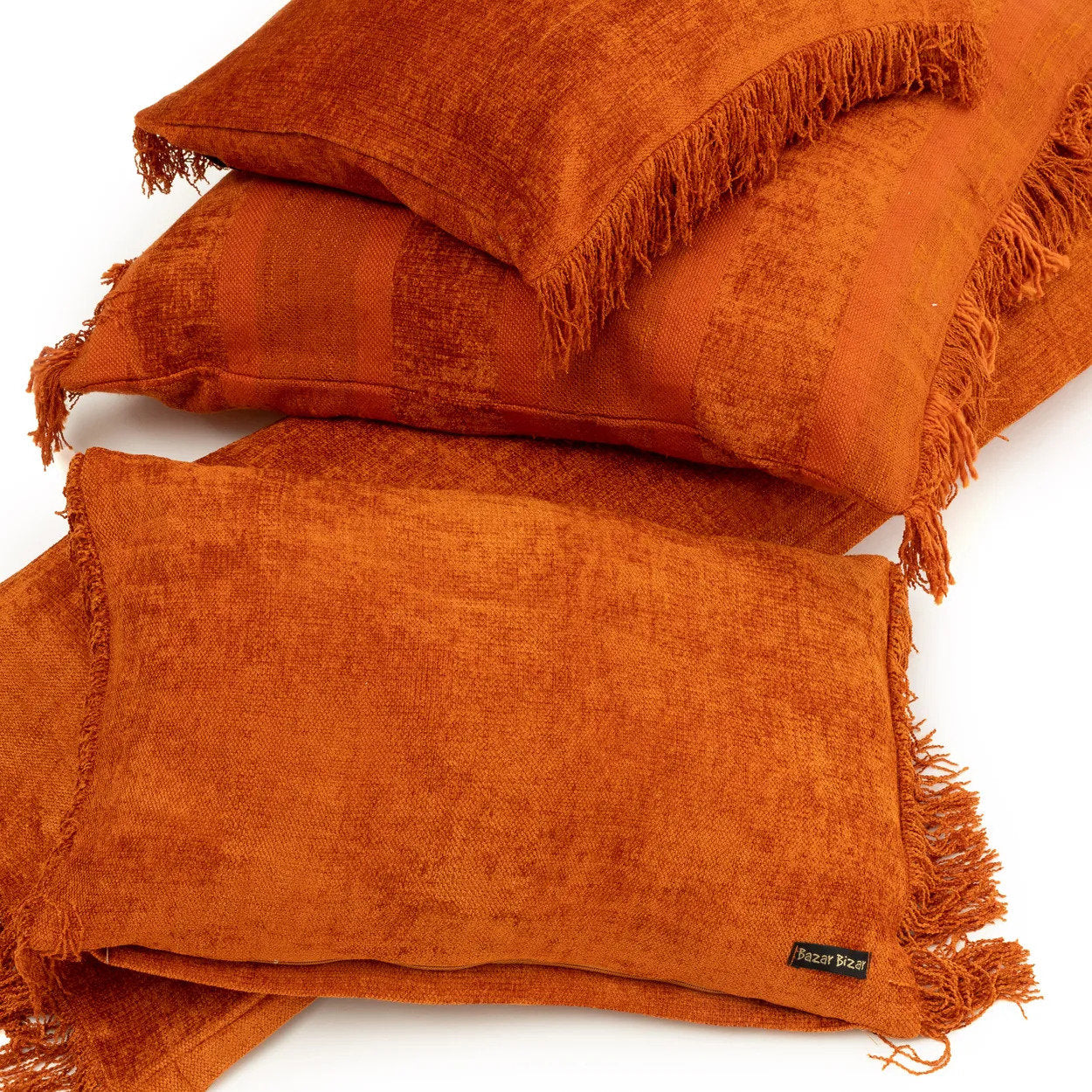 Housse de coussin Oh My Gee - Velours rouille - 35x100_40