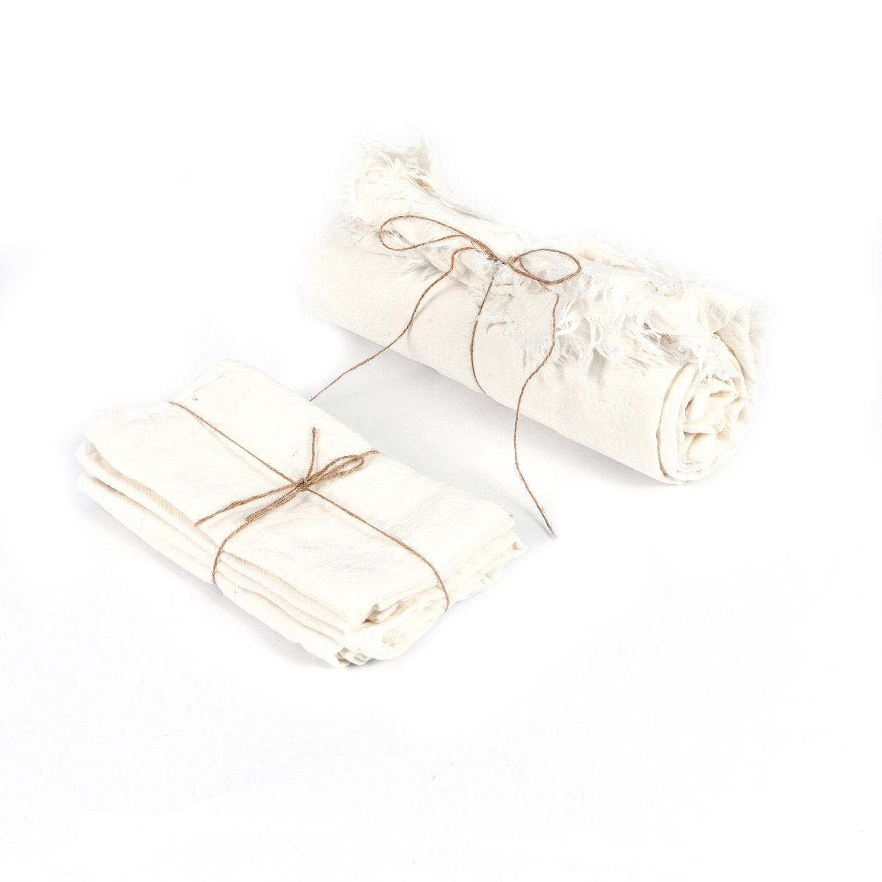 Linen Tablecloth - White - 150x150