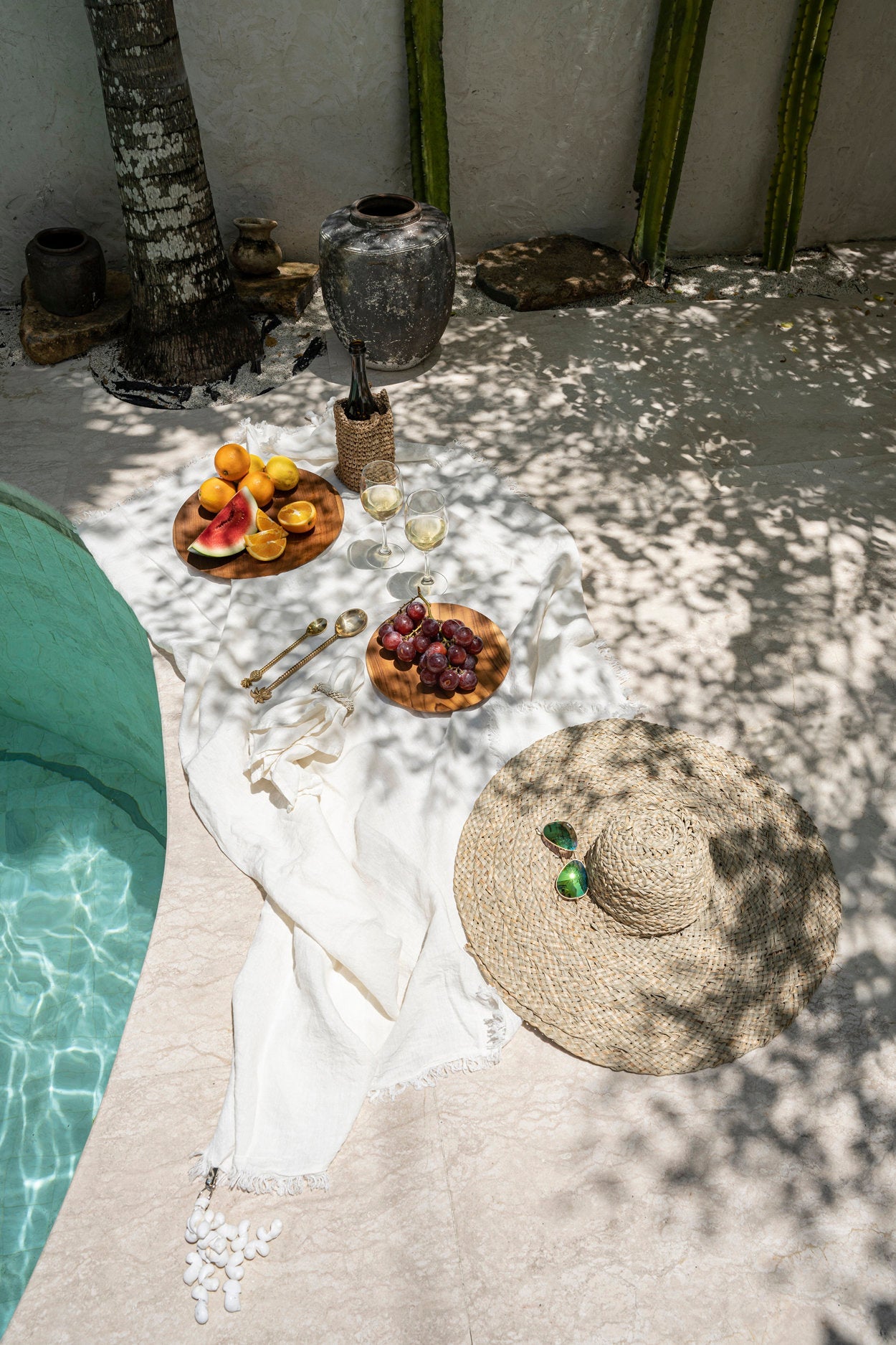 Linen Tablecloth - White - 180x300