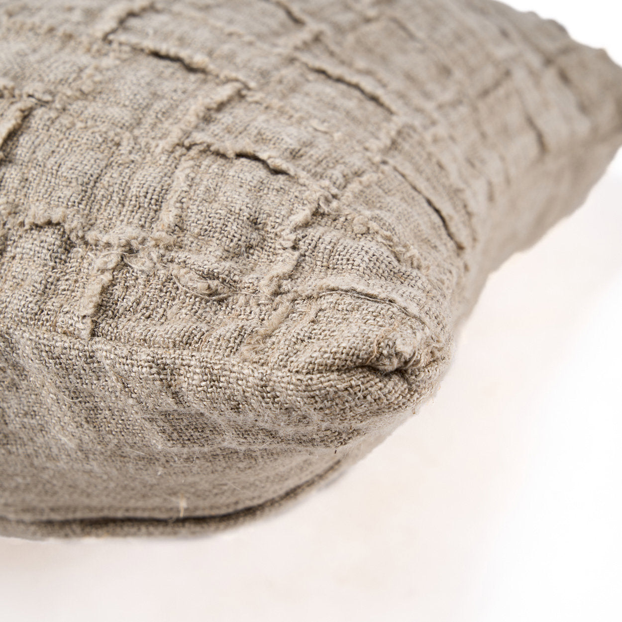 Linnen Damier Kussensloop - Naturel 50x50