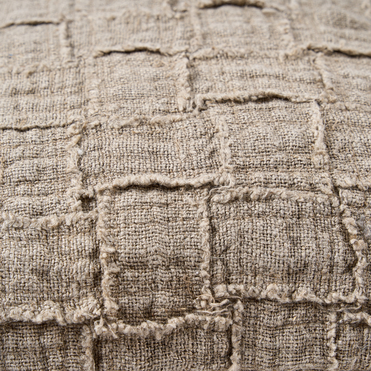 Linnen Damier Kussensloop - Naturel 50x50