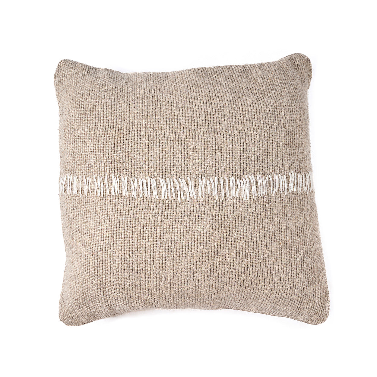 Linnen Stitch Kussensloop - Naturel Wit 50x50
