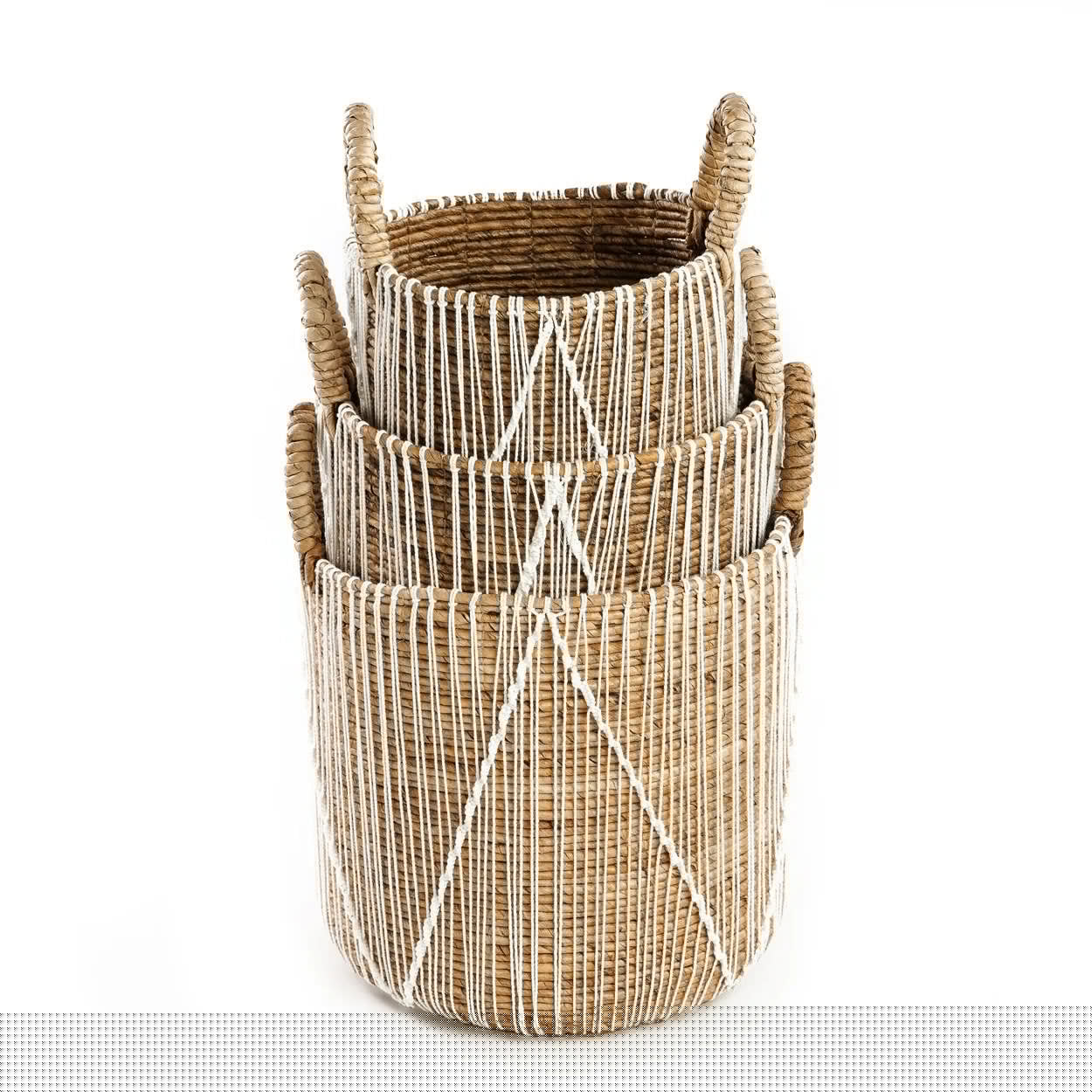 The Straight Stitched Macramé Basket - Small