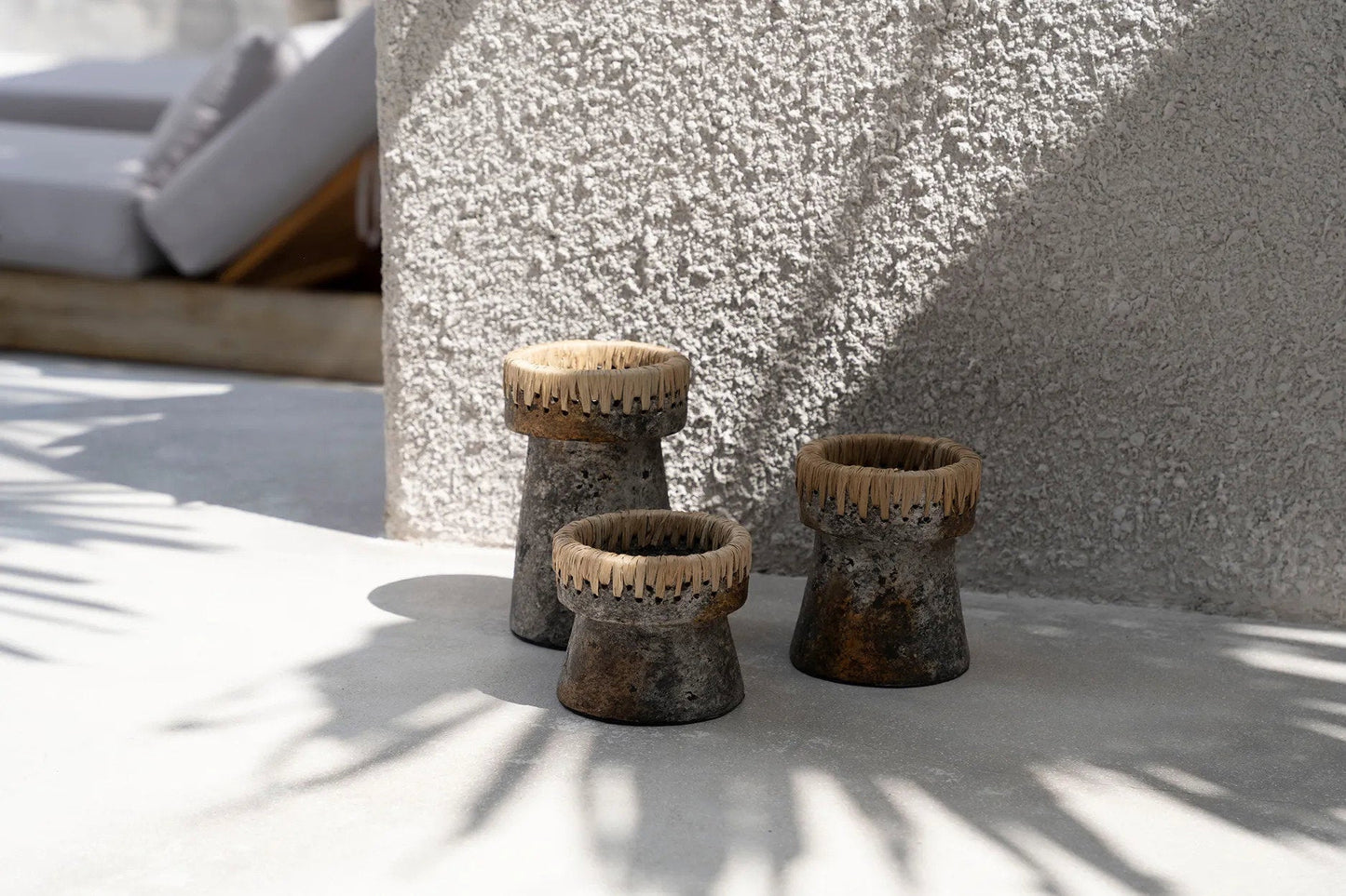 The beautiful candle holder - antique gray - L