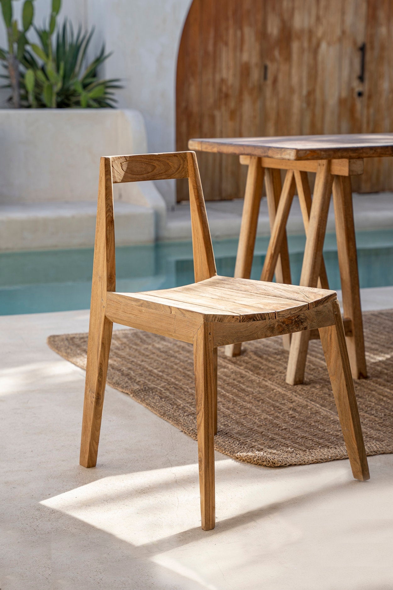 The Paxi Dining Chair - Natural - Outdoors