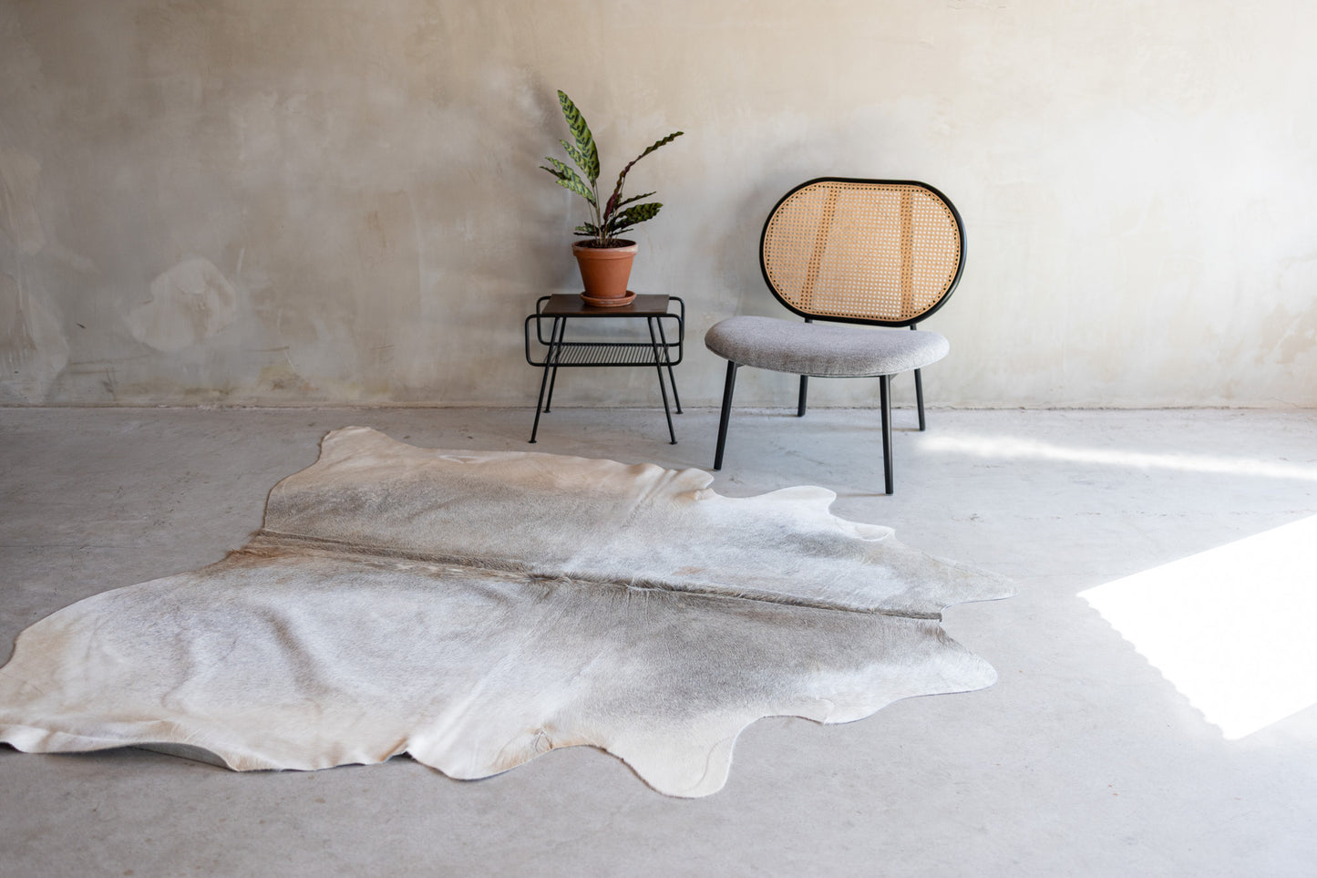 Koeienhuid grijsbeige - 3-4m² - KH-038