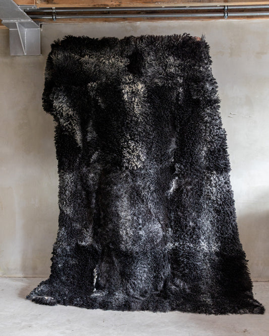 Tibetaans schapenvacht karpet grijs - 210x180cm