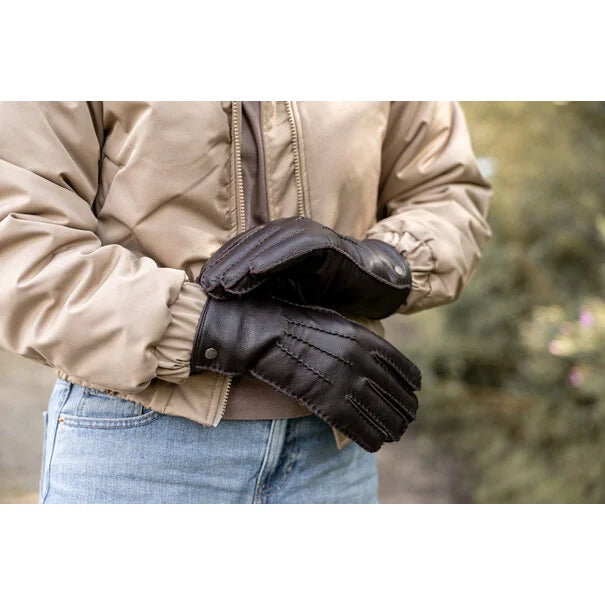 Hertenleren handschoenen met alpacavacht – 3 kleuren