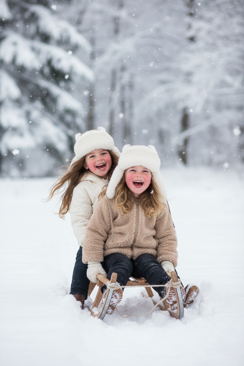 Kinderpilotenmuts op slee