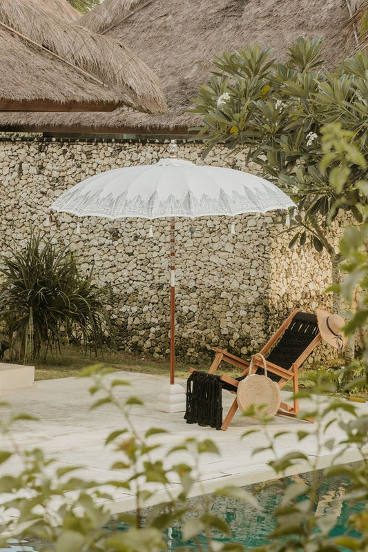 Bali Parasol zilver-crème 250 cm