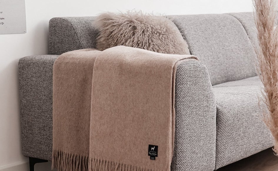 Alpaca Plaid - Karamel - 200x150cm - Nieuw!