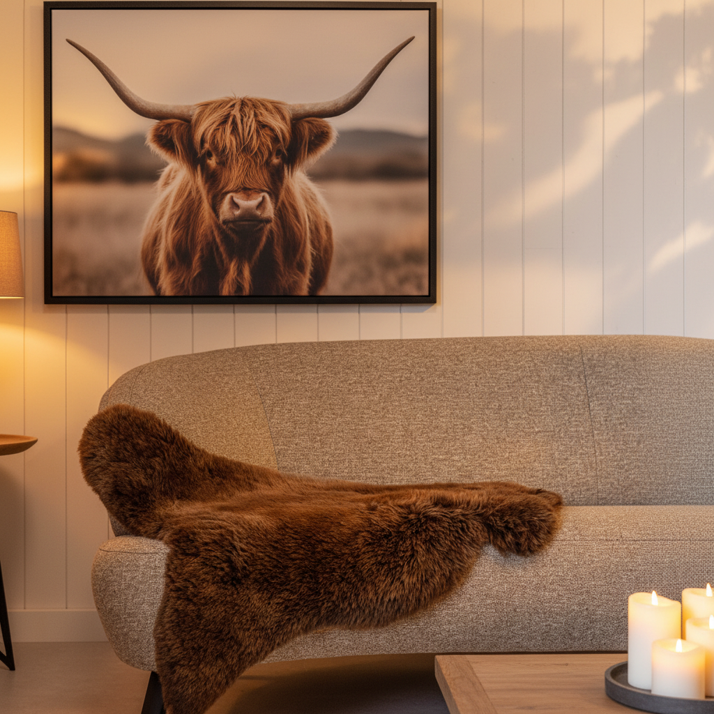 Texelse schapenvacht sfeerbeeld warm en gezellig