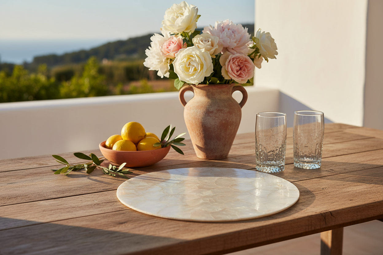 Zuiderse lifestyle shot met bloemen
